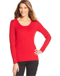 Style&co. Scoop Neck Ribbed Knit Top