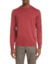 Canali Solid Cotton Crewneck Sweater