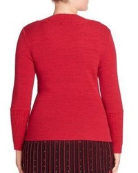 Stizzoli Plus Size Rib Knit Crewneck Sweater