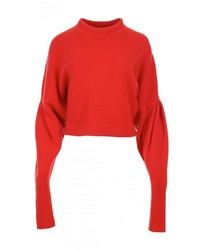 Tibi Cashmere Pleated Sleeve Sweater