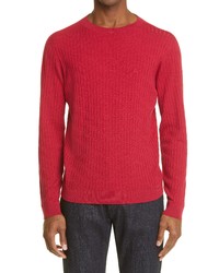 Giorgio Armani Tonal Textured Wool Blend Sweater In Pink At Nordstrom