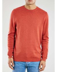 Topman Autumn Red Essential Crew Sweater