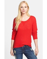 TWO by Vince Camuto Open Stitch Sweater Classic Red Large