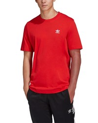 adidas Adicolor Essentials Embroidered Trefoil T Shirt In Vivid Red At Nordstrom