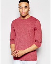 Asos Brand 34 Sleeve T Shirt With Crew Neck In Red