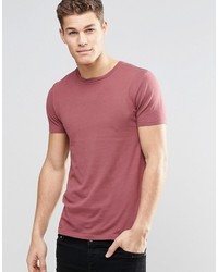 Asos Brand Muscle T Shirt With Crew Neck In Red