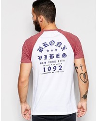 Asos Brand T Shirt With Contrast Raglan And Gothic Script Text