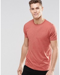 Asos Brand T Shirt With Crew Neck In Red Marl