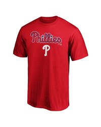 FANATICS Branded Red Philadelphia Phillies Team Logo Lockup T Shirt