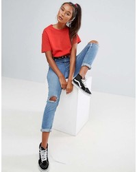 Asos Cropped T Shirt With Twist Front