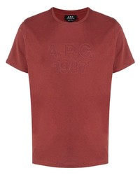 A.P.C. Embossed Logo Cotton T Shirt