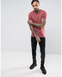 Asos Extreme Muscle Fit Crew Neck T Shirt In Red