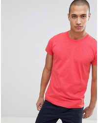 Farah Gloor Slim Fit Logo Marl T Shirt In Red