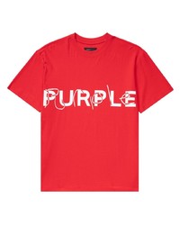 purple brand Logo Lettering Cotton T Shirt