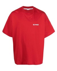 Sunnei Logo Print Crew Neck T Shirt