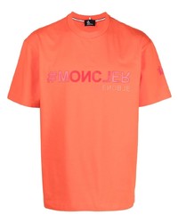 MONCLER GRENOBLE Logo Stamp Cotton T Shirt