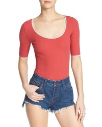 Free People Long Drive Tee Size X Small Red