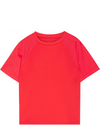 Cynthia Rowley Mesh Paneled Stretch Scuba Jersey T Shirt