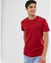 Abercrombie & Fitch Moose Icon Logo Crew Neck T Shirt In Red