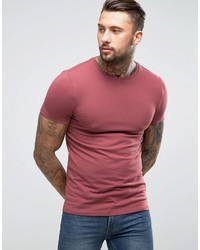 Asos Muscle Fit Crew Neck T Shirt In Red