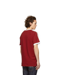 adidas Originals Red 3 Stripes T Shirt