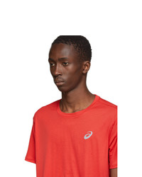 Asics Red And Silver Logo T Shirt