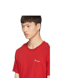 Champion Reverse Weave Red Authentic Crewneck T Shirt