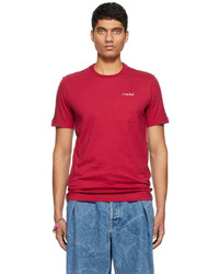 Marni Red Black Paneled Organic Cotton T Shirt