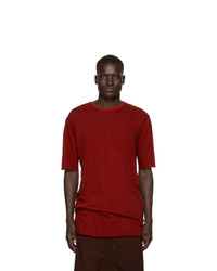 Boris Bidjan Saberi Red Cashmere Tight Fit T Shirt