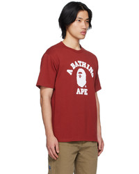 BAPE Red College T Shirt