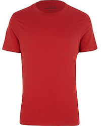 River Island Red Crew Neck T Shirt