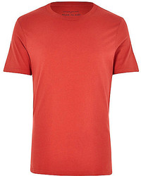 River Island Red Crew Neck T Shirt