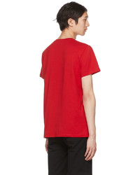 Balmain Red Organic Cotton T Shirt