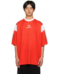 Balenciaga Red Oversized Sporty T Shirt
