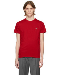 Lacoste Red Pima Cotton Logo T Shirt