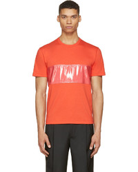 Calvin Klein Collection Red Pvc Band T Shirt