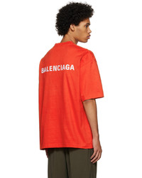 Balenciaga Red Regular Fit T Shirt