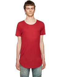 Balmain Red Ribbed T Shirt