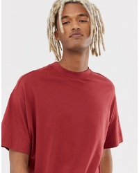 Collusion Regular Fit T Shirt In Burgundy