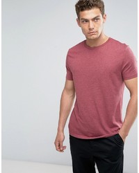 Asos T Shirt With Crew Neck In Red Marl