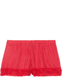 Red Crochet Shorts