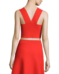 A.L.C. Ali Sleeveless Cropped Ponte Top Red