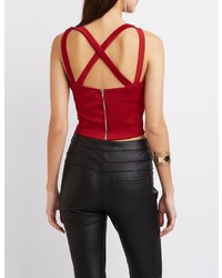 Charlotte Russe Scuba Caged Crop Top