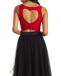 Charlotte Russe Heart Cut Out Crop Top