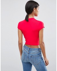 Asos The Ultimate Super Crop Top With Cap Sleeves