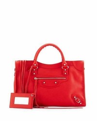 Balenciaga Classic City Calfskin Shoulder Bag Red