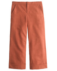 J.Crew Collection Cropped Cotton Linen Trouser