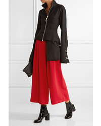 Tome Cropped Crepe Wide Leg Pants Red