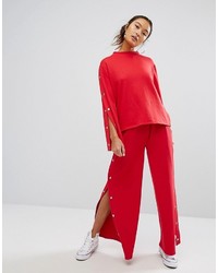 Daisy Street Wide Leg Joggers With Popper Sides Co Ord