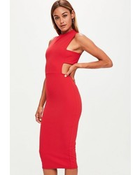 Missguided Tall Red Tab Side Dress